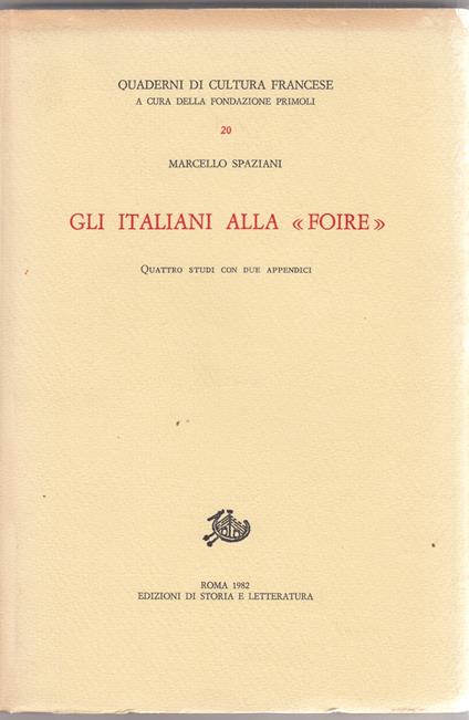 Gli italiani alla "Foire" - Marcello Spaziani - copertina