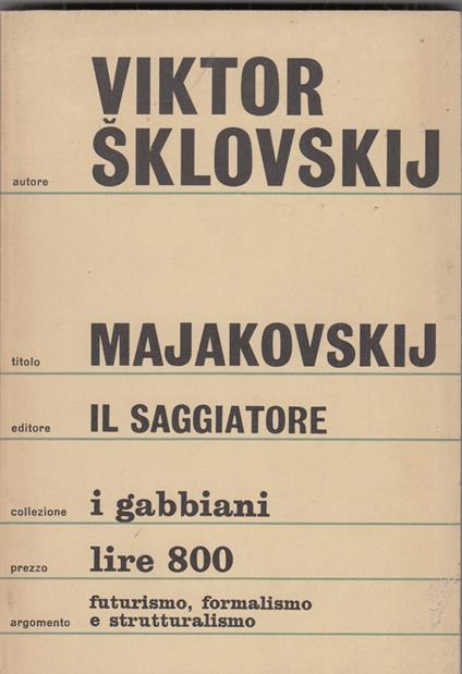 Majakovskij - Viktor Sklovskij - copertina