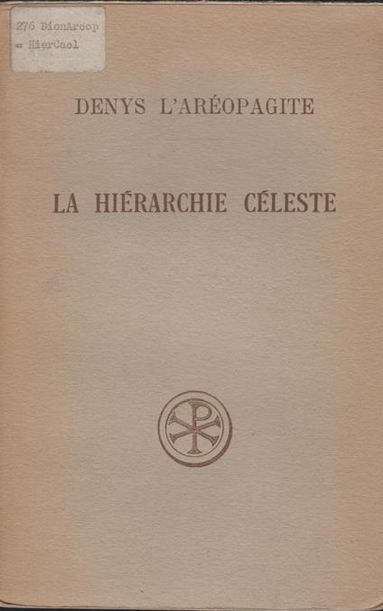 La Hiérarchie Céleste - copertina