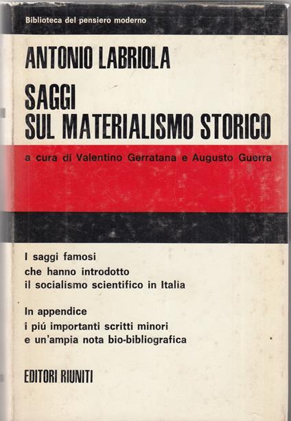 Saggi sul materialismo storico - Antonio Labriola - copertina