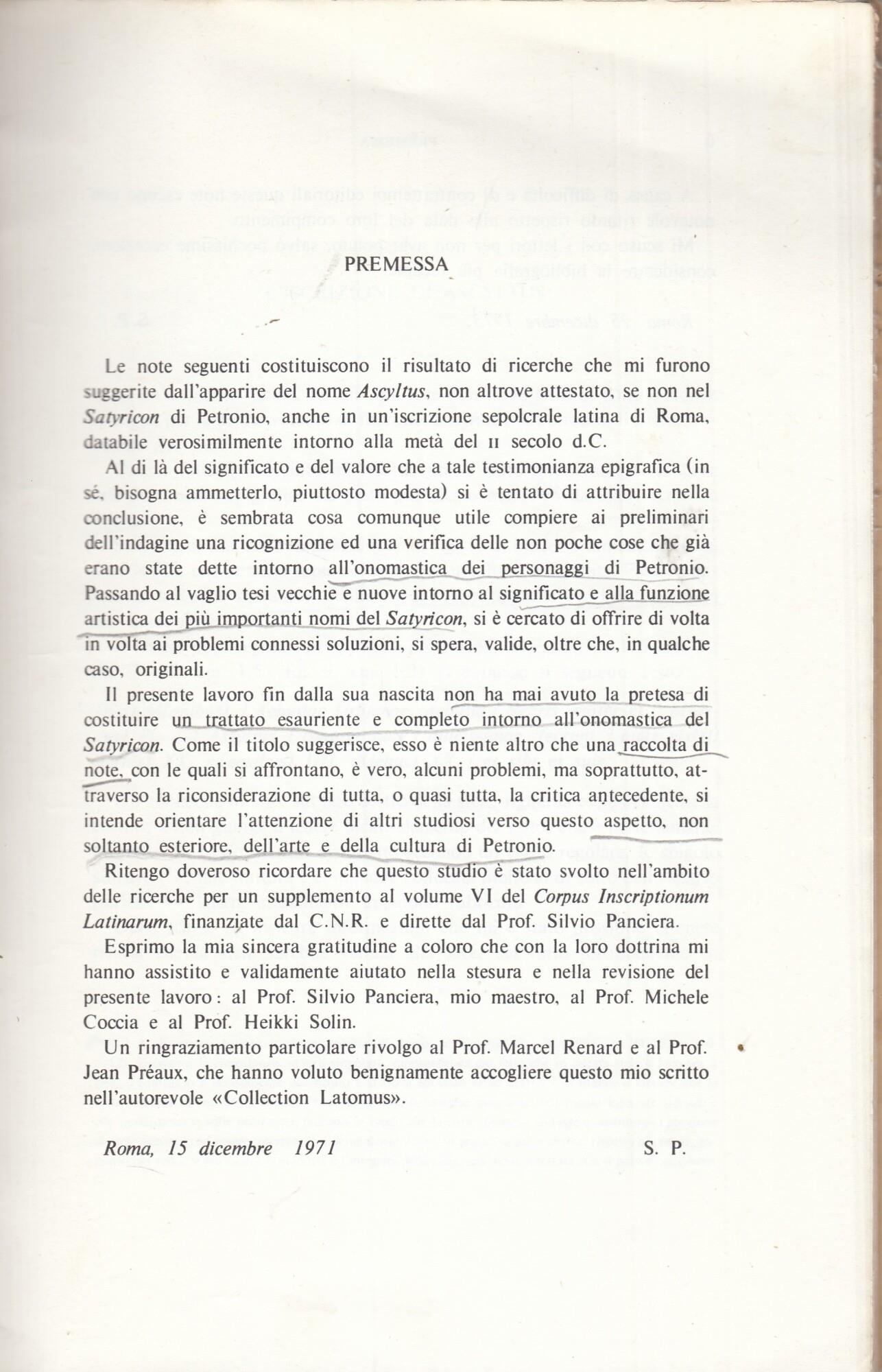 Ascyltus. Note di onomastica petroniana. Collection latomus volume 140