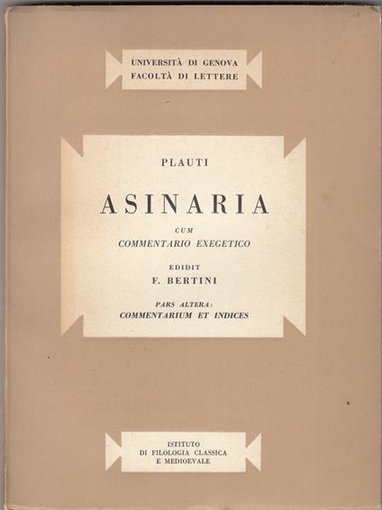 Asinaria. 2 volumi - copertina
