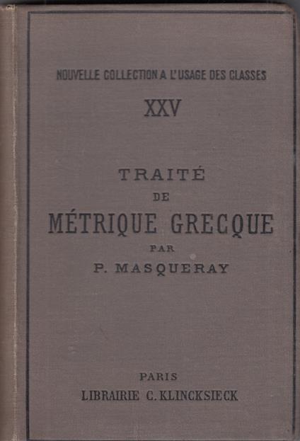 Traité de métrique grecque - copertina
