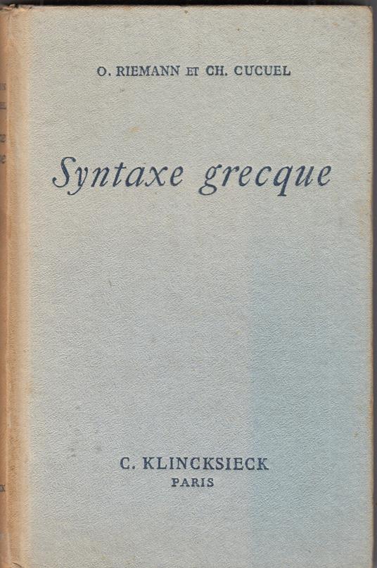 Syntaxe grecque - copertina