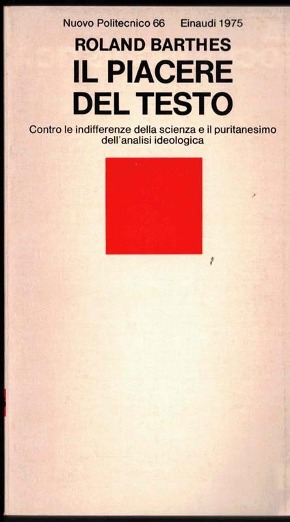 Il piacere del testo - Roland Barthes - copertina