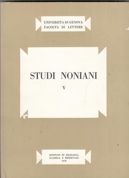 Studi noniani V - copertina