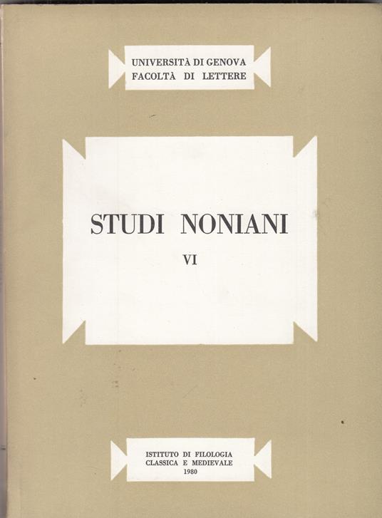 Studi noniani VI - copertina
