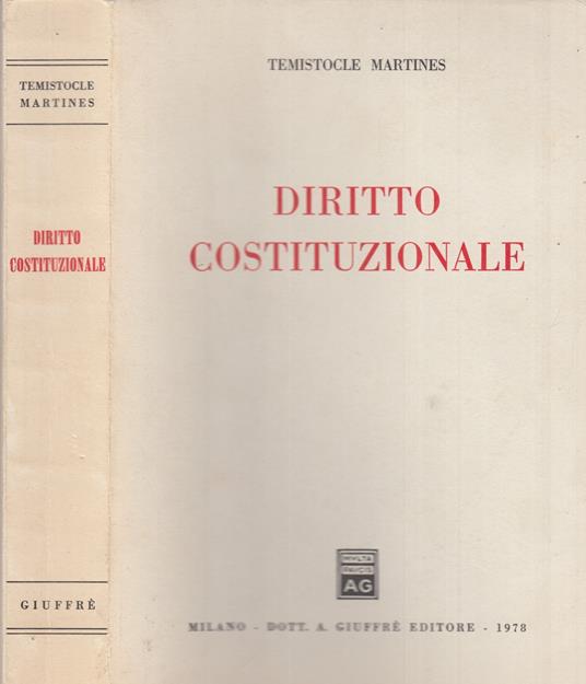 Diritto Costituzionale - Temistocle Martines - copertina