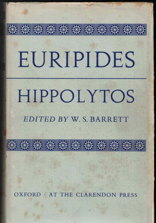 Euripides: Hippolytos edited by W. S. Barrett - copertina