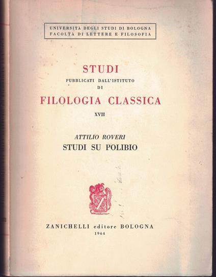 Studi pubblicati dall'istituto di filologia classica XVII - copertina