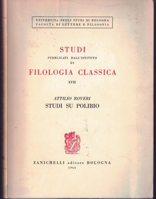 Studi pubblicati dall'istituto di filologia classica XVII - copertina