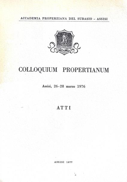 Colloquium Propertianum - copertina
