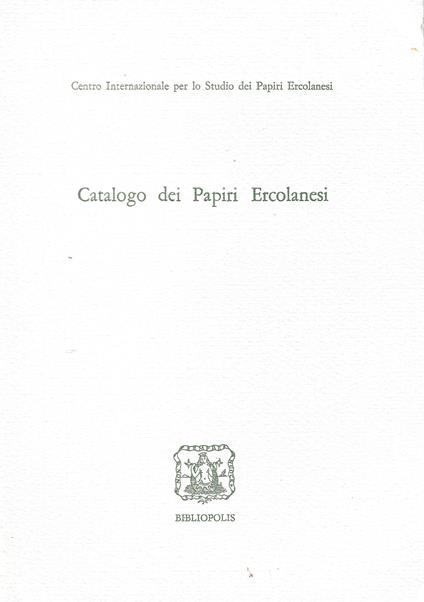 Catalogo dei Papiri Ercolanesi - copertina