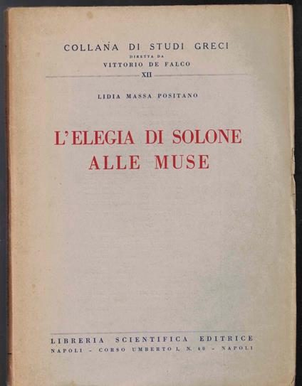 L'elegia di Solone alle Muse - copertina
