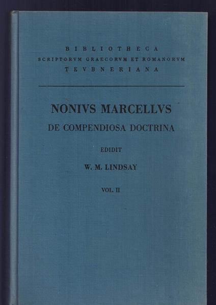Nonii Marcelli. De compendiosa doctrina libros XX Vol. II - copertina