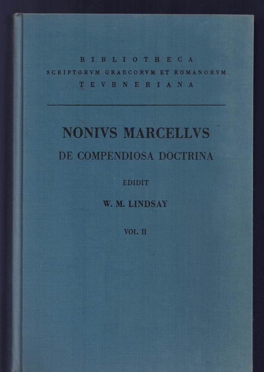 Nonii Marcelli. De compendiosa doctrina libros XX Vol. II - copertina