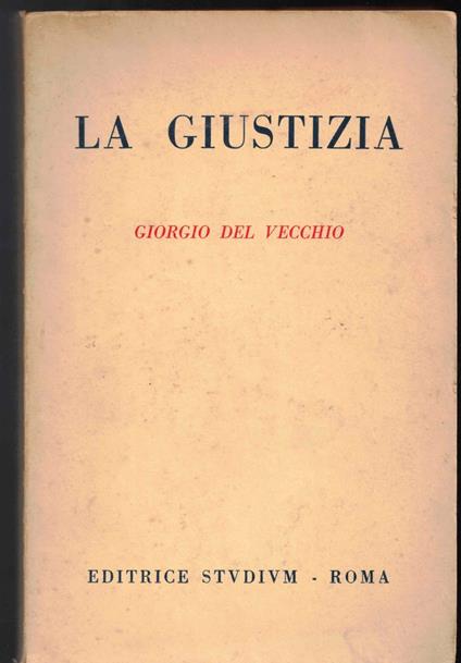 La Giustizia - Giorgio Del Vecchio - copertina