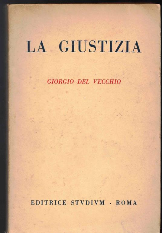 La Giustizia - Giorgio Del Vecchio - copertina