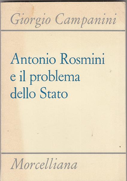 Antonio Rosmini e il problema dello Stato - copertina