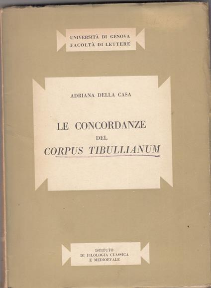 Le concordanze del corpus tibullianum - copertina