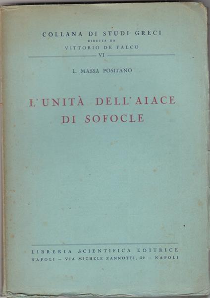 L'unità dell'aiace di Sofocle - copertina