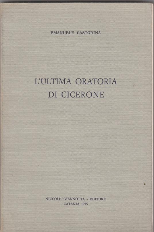 L'ultima oratoria di Cicerone - copertina