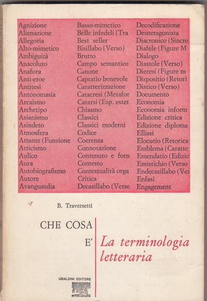 Che Cosa È La Terminologia Letteraria - copertina