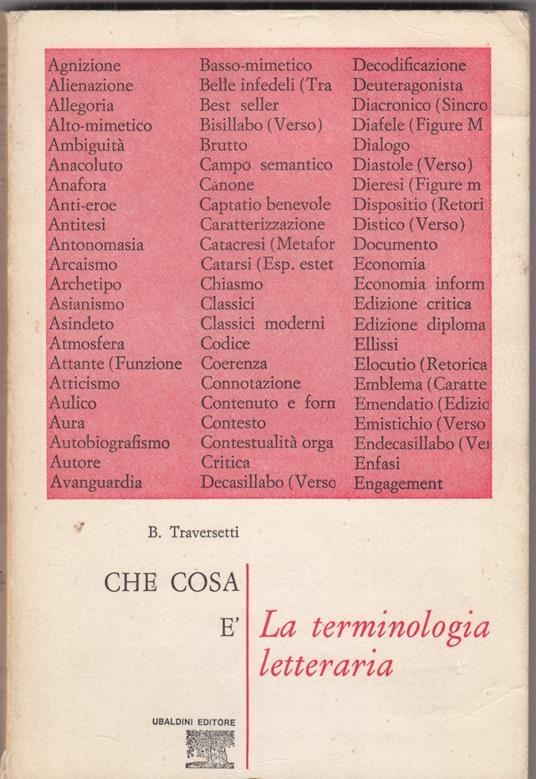 Che Cosa È La Terminologia Letteraria - copertina