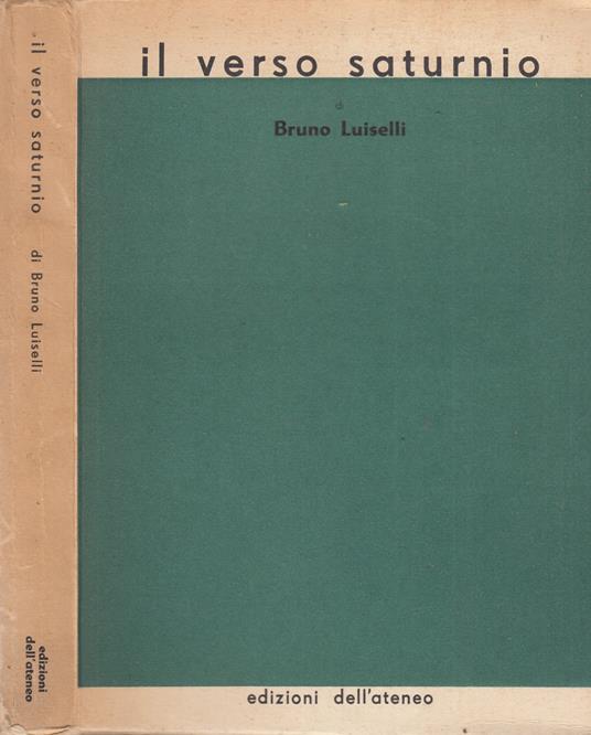 Il verso saturnio - Bruno Luiselli - copertina