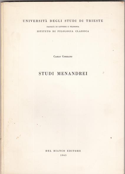 Studi Menandrei - Carlo Corbato - copertina
