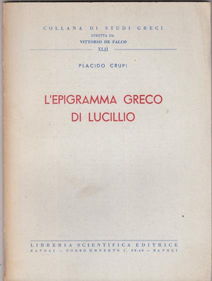 L'epigramma Greco di Lucillo - copertina