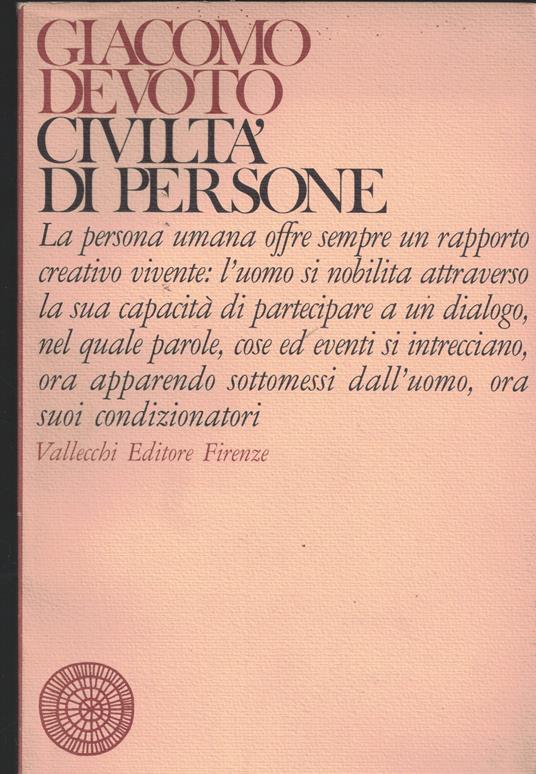 Civiltà di persone - Giacomo Devoto - copertina