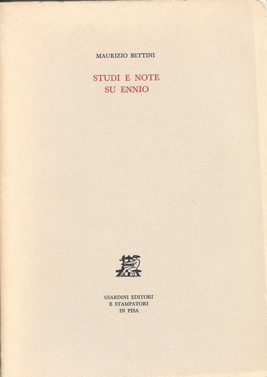 Studi E Note Su Ennio - Maurizio Bettini - copertina
