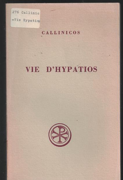 Vie d'Hypatios n. 177 Bilingue greco-francese - copertina
