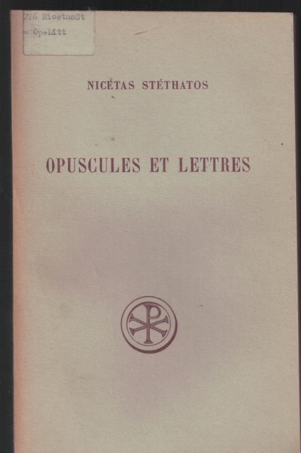 Opuscules et lettres n. 81 Bilingue greco-francese - copertina