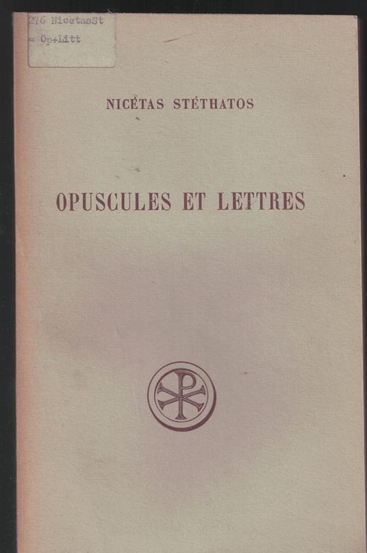 Opuscules et lettres n. 81 Bilingue greco-francese - copertina