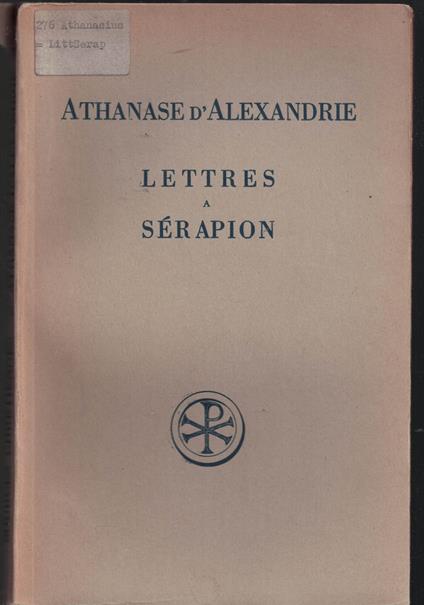 Lettres à Sérapion n. 15 - copertina