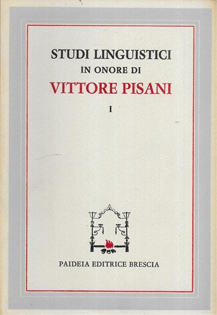 STUDI LINGUISTICI IN ONORE DI VITTORE PISANI - 2 Volumi - copertina