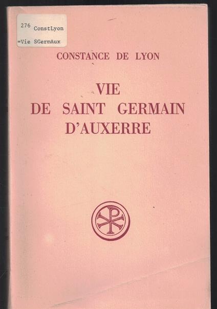 Vie de saint Germain d'Auxerre numero 112 bilingue latino-francese - copertina