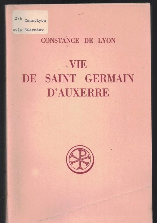 Vie de saint Germain d'Auxerre numero 112 bilingue latino-francese - copertina