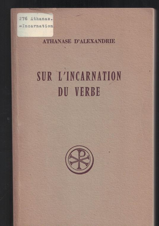Sur l'incarnation du Verbe volume numero 199 bilingue greco-francese - copertina
