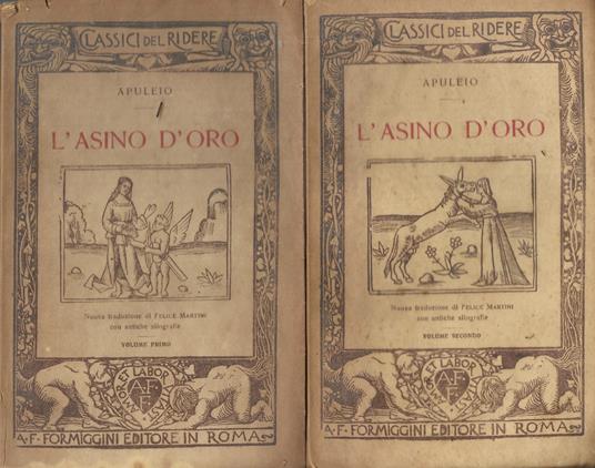 APULEIO - L ' ASINO D 'ORO - 2 volumi - copertina