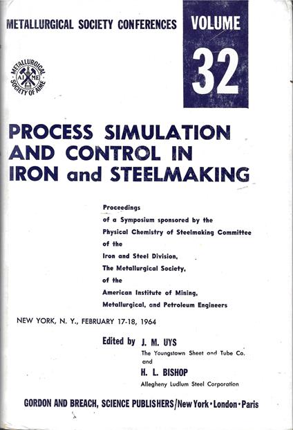 Process Simulation And Control In Iron And Steelmaking - copertina