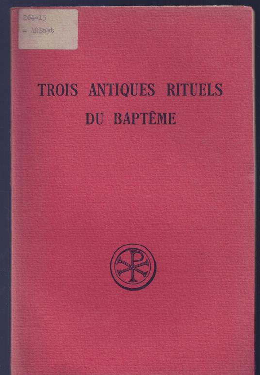 Trois antiques rituels du baptême n. 59 - copertina