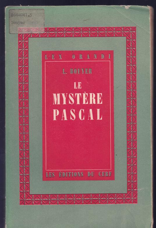 Le Mystère Pascal - Louis Bouyer - copertina