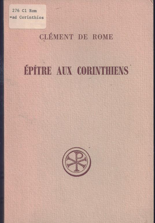 Épître aux Corinthiens n. 167 bilingue greco-francese - copertina