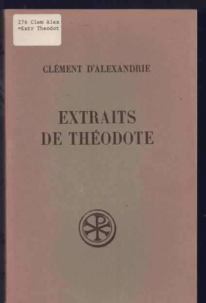 Extraits de Théodote n. 23 bilingue greco-francese - copertina