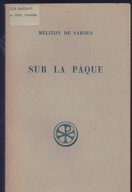 Sur la Pâque n. 123 bilingue greco-francese - copertina