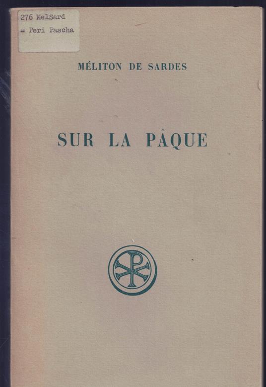 Sur la Pâque n. 123 bilingue greco-francese - copertina