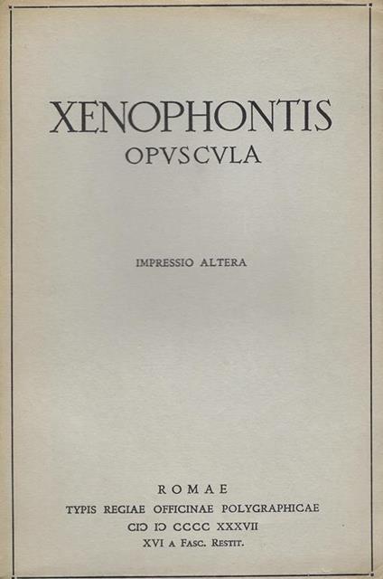 Xenophontis Opuscula - copertina